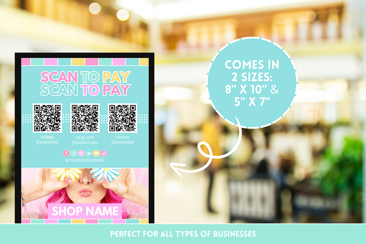 Scan To Pay Sign Template, a Poster Template by SunshineStudioBoutique (Photo 9 of 10)
