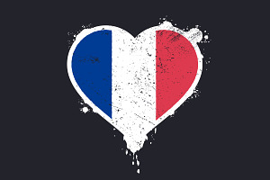 France Heart Flag