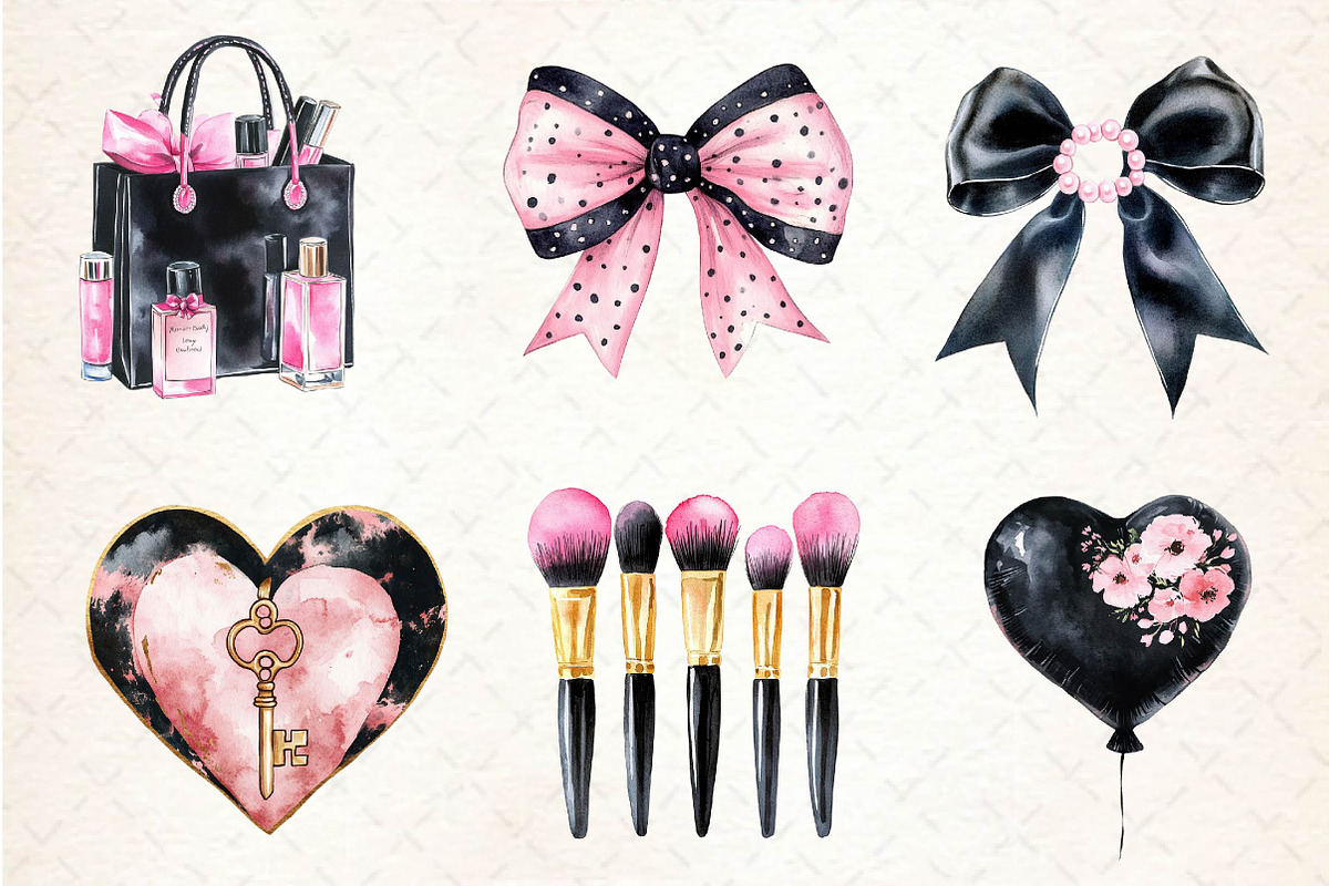 Black and Pink Mother's Day Clipart, an Illustration by Dream Creation (Photo 4 of 6)
