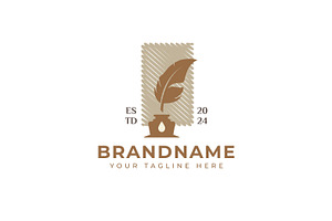 Ink Feather Scribble Logo, a Branding & Logo Template by Pray Art Design Studio