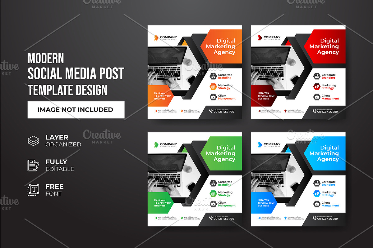 Social Media Post Template, a Social Media Template by gstudiovect21 (Photo 13 of 72)