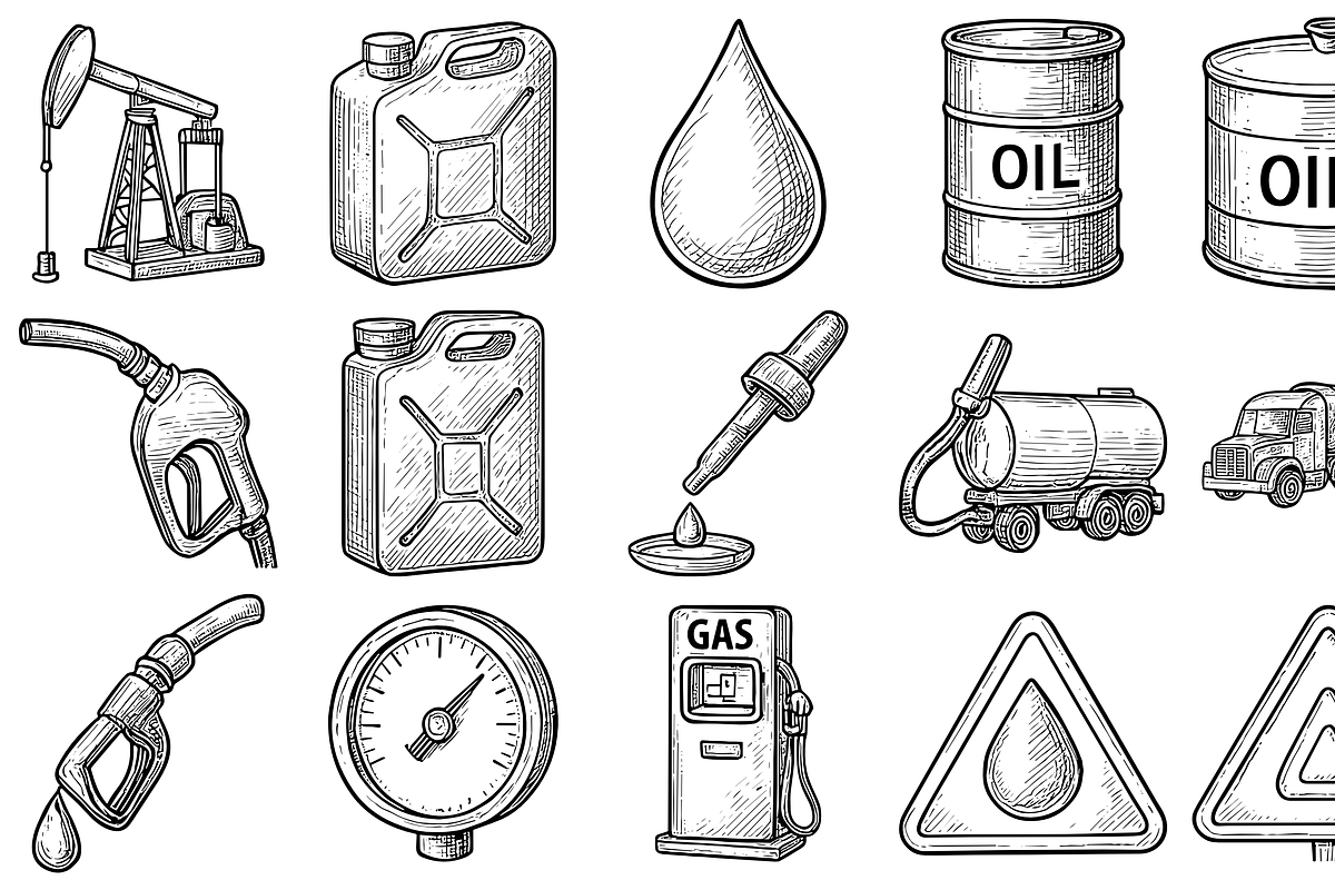 Fuel Oil Icons, an Object Graphic by nikagraphic