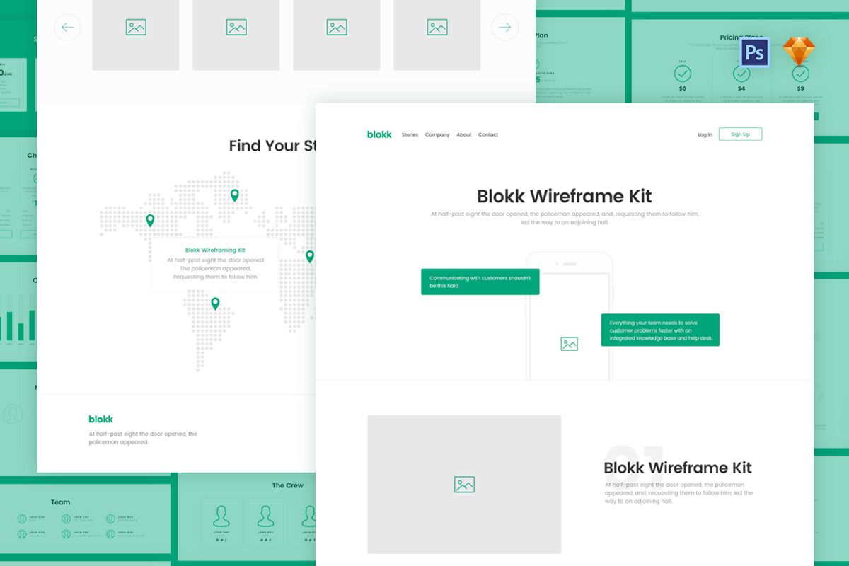 Blokk Wireframe Kit, a Wireframe Template by RobertMayer (Photo 1 of 5)