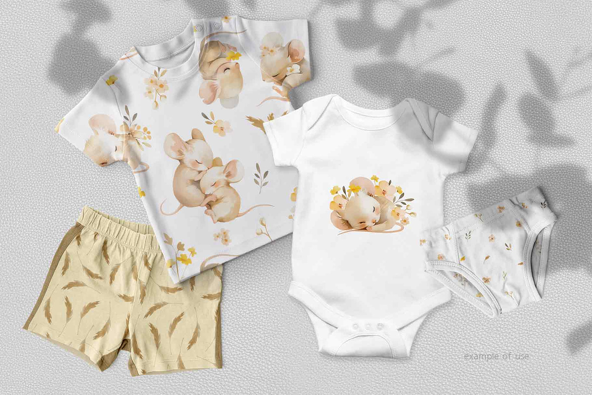 Sleeping mice graphic collection, a Decorative Illustration by PinskaDrawCute (Photo 7 of 11)