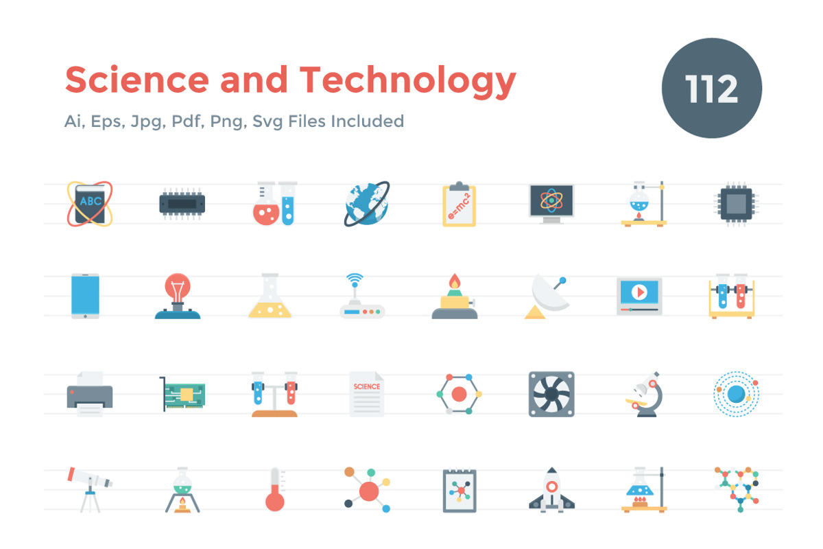 112 Flat Science and Technology Icon, an Icon by Creative Stall