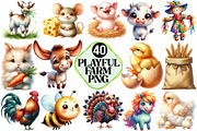 Playful Farm Clipart, an Illustration by Pixels.Craft (Thumbnail 1 of 7)