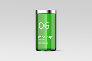 Green Glass Jar Mockups