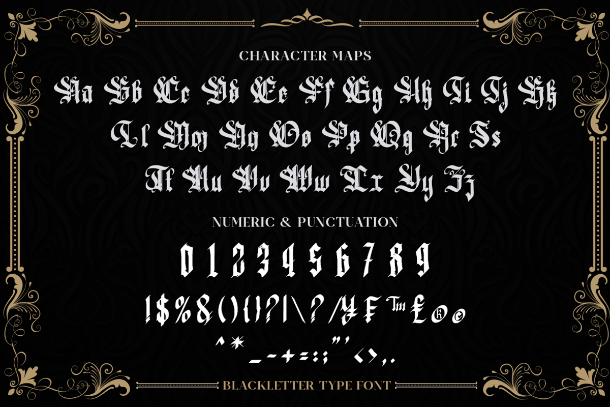 The Raid Letter - Blackletter, a Blackletter Font by Meizzaluna Design (Photo 5 of 10)