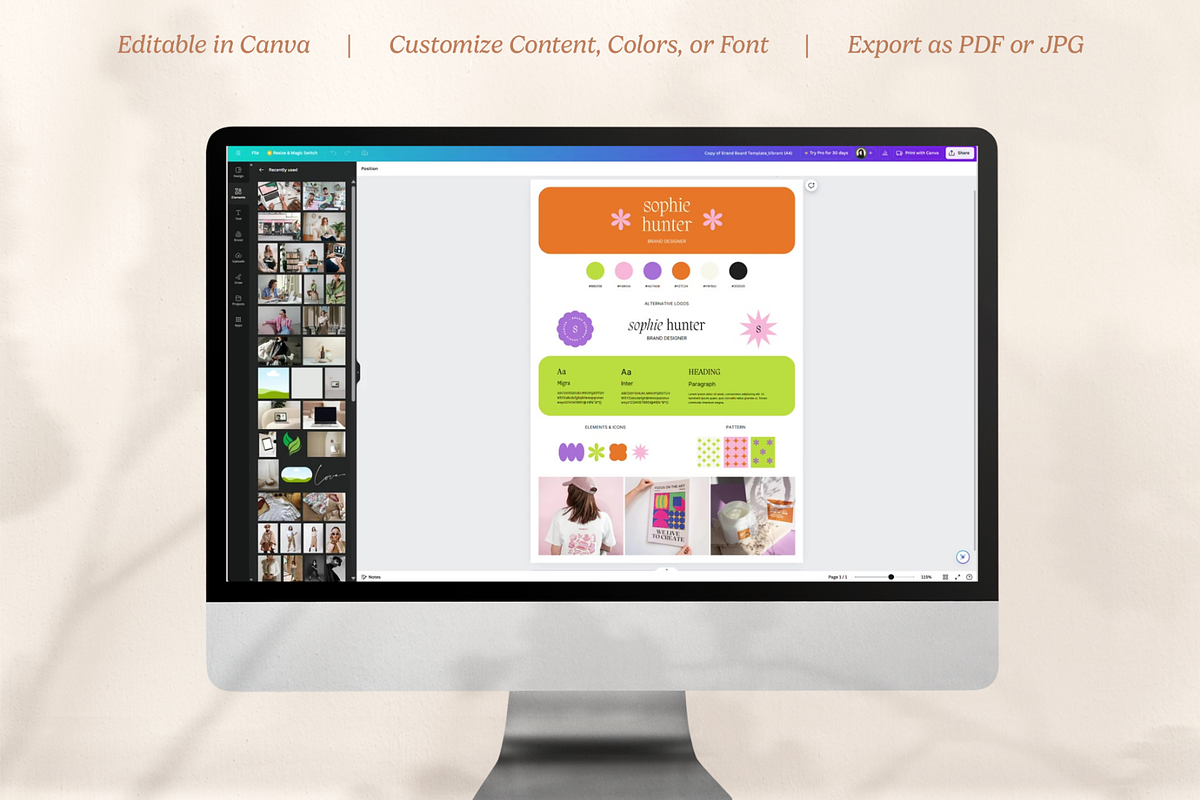 Vibrant Brand Board, a Branding & Logo Template by Creatif Foundry (Photo 2 of 6)