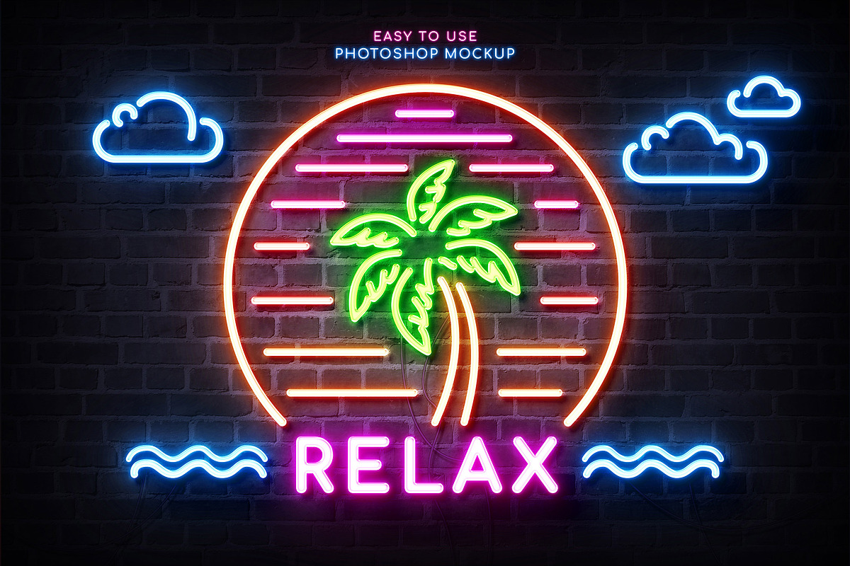 Custom Neon Sign Photoshop Mockup, a Mockup by Andrew Skoch Design (Photo 6 of 11)