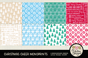 Christmas Cheer Monoprint Background, a Texture Graphic by Clikchic Designs (Thumbnail 2 of 5)