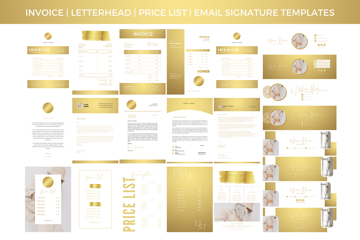 Gold | Small Business Branding Kit, a Stationery Template by CoCreatorDesigns (Photo 8 of 10)