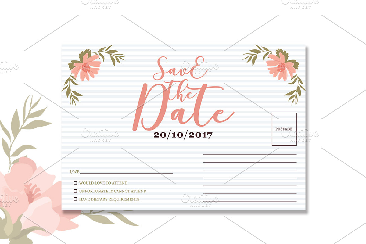 Floral Wedding Invitation, an Invitation Template by Tiaga (Photo 2 of 4)