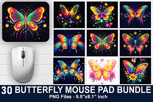 Butterfly Mouse Pad Bundle, a Graphic by crative8112