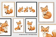 15 Bundle Watercolor Cute Fox Forest, an Animal Illustration by Morspective (Thumbnail 4 of 8)