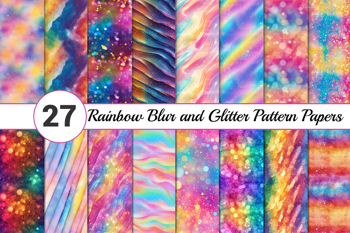Rainbow Blur and Glitter Pattern Pap, a Pattern Graphic by Canvas Craft (Photo 1 of 3)