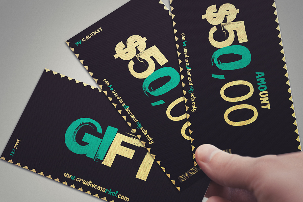 Retro style gift voucher, a Card Template by Tzochko (Photo 3 of 5)