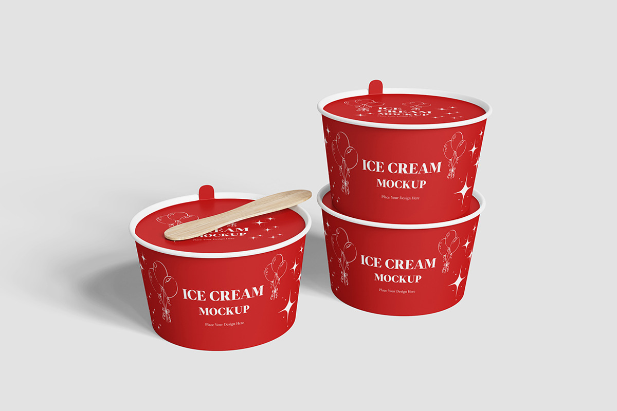 Ice Cream Cup Mockup For Branding, an Advertising Mockup by bimockup (Photo 2 of 6)