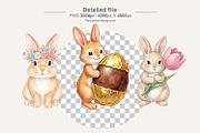 Watercolor Easter Bunny PNG Bundle, an Illustration by Artnoy (Thumbnail 3 of 8)