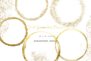 Gold Frame Geometric,Glitter Luxury.