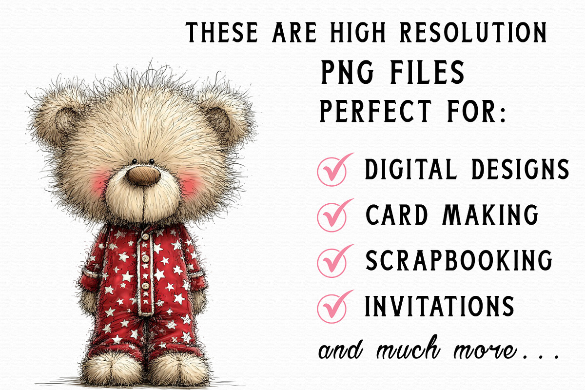 Christmas Teddy Bear Clipart, an Illustration by Libby Wishes (Photo 4 of 7)