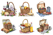 Summer Picnic Basket Clipart Bundle, an Illustration by Pixels.Craft (Thumbnail 10 of 10)