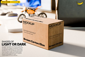 Brown Carton Delivery Box Mockup