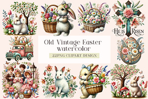 Old Vintage Easter Sublimation Clipa, an Illustration by DreamArtGraphic