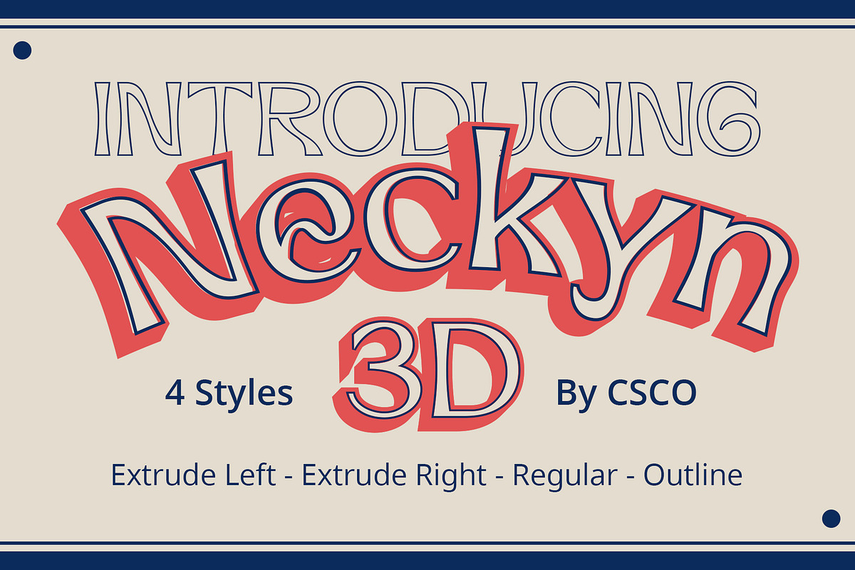 Neckyn 3D, a Sans Serif Font by Craft Supply Co. (Photo 1 of 8)