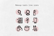 Makeup tools line icons, an Outline Icon by Lyolya Profitrolya (Thumbnail 1 of 2)