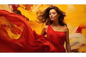 painting red yellow background ai, a Background Photo by pikepicture
