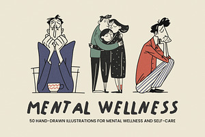 Mental Wellness: 50 Mindful Moments, a Person Illustration by Veyla