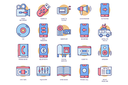 Communication & Media Round Icons, an Outline Icon by Flat Icons (Thumbnail 3 of 6)