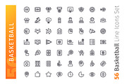 Basketball Line Icons Set, an Outline Icon by Voysla's Shop (Thumbnail 2 of 4)