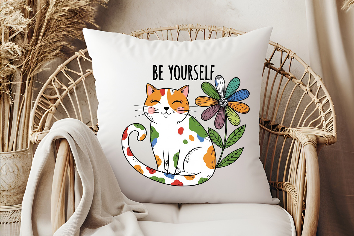 Be Yourself Funny Cat PNG, an Illustration by DreamCafeArt (Photo 5 of 6)