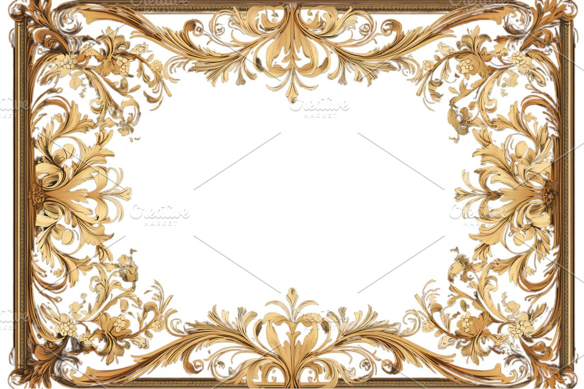 Gold Frame Design Png, a Templates & Theme by VetalStock