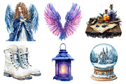 Watercolor Winter Snow Angel Clipart, an Illustration by Daily.Designs (Thumbnail 4 of 5)