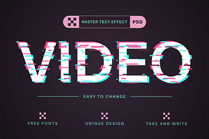 Video Glitch - Editable Text Effect