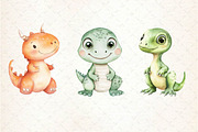 Dinosaurs Watercolor Clipart, an Illustration by Dream Creation (Thumbnail 5 of 5)