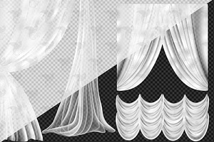 White Shimmer Curtains Clipart