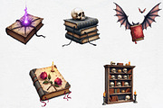 Gothic Fantasy Books Clipart, an Illustration by CrexoraLab (Thumbnail 3 of 5)