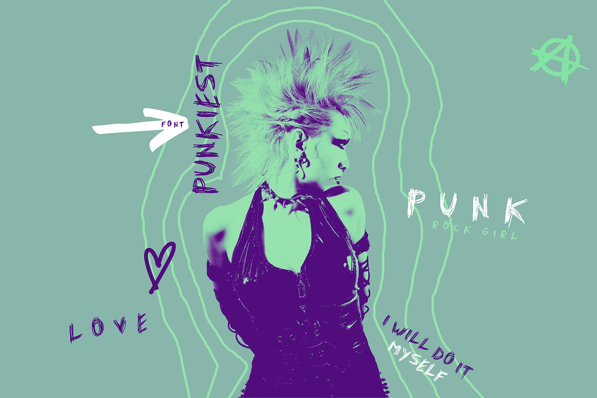 Punk trendy hand drawn font-Punkiest, a Font by CreativeFolks (Photo 3 of 7)
