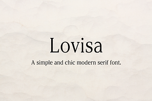 Lovisa Simple Serif Font