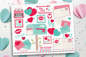 Valentine Love Letters Clipart