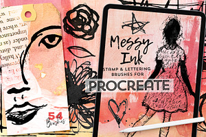 Messy Ink Brushes for Procreate