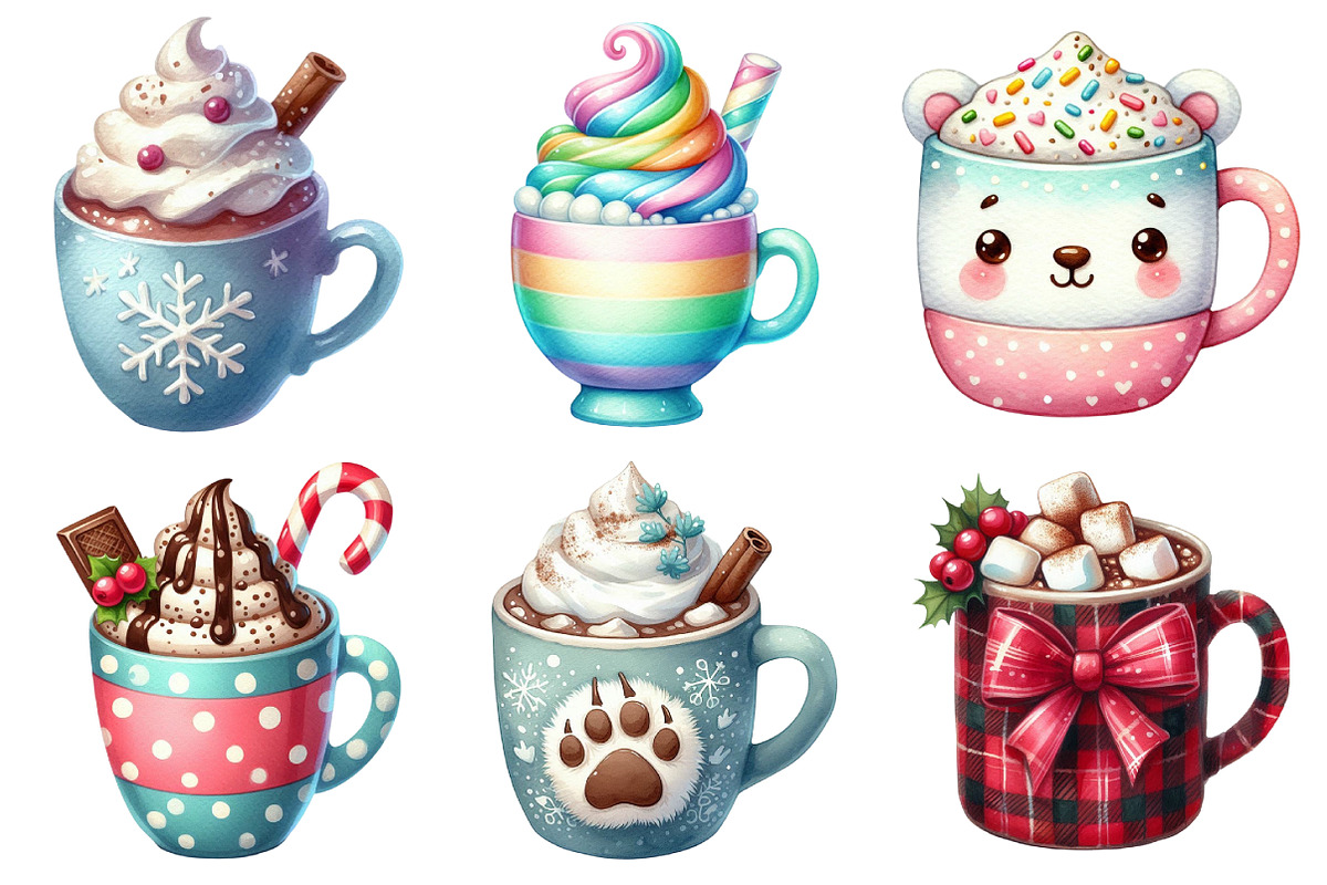 Cute Christmas Hot Cocoa Cup Clipart, an Illustration by Daily.Designs (Photo 3 of 5)