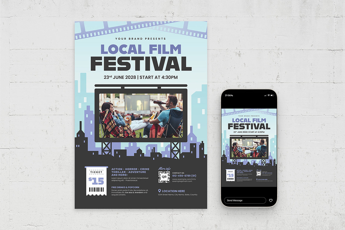 Film Festival Flyer Template, a Flyer Template by BrandPacks (Photo 3 of 4)