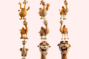 Funny Camel Clipart PNG Bundle, a Graphic by M9 Design (Thumbnail 3 of 10)