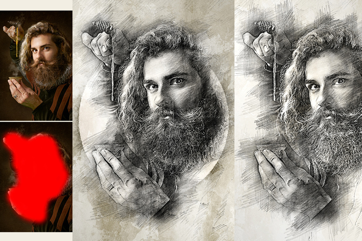 GAllerist (Drawing) Photoshop Action, an Action Add-On by GorynArt (Photo 6 of 16)