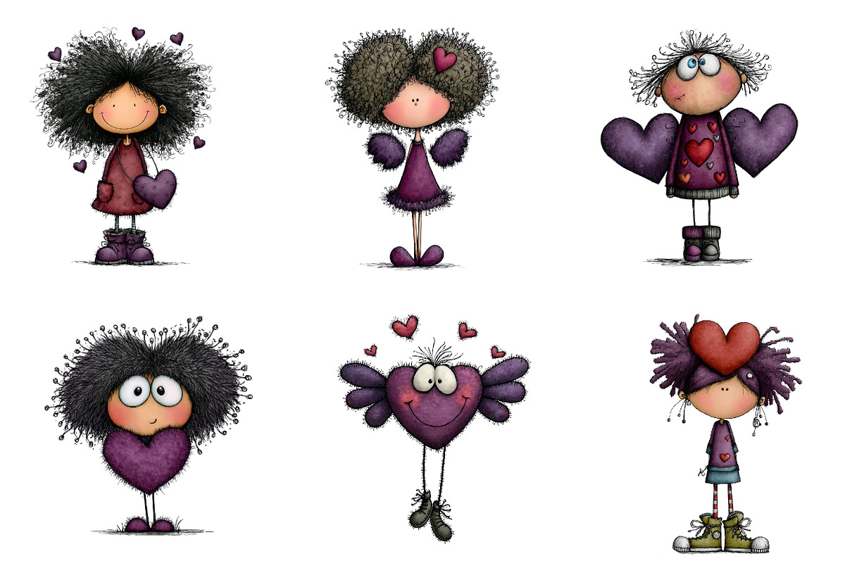 Whimsical Valentine Heart Clipart, an Illustration by CreationArt (Photo 6 of 7)